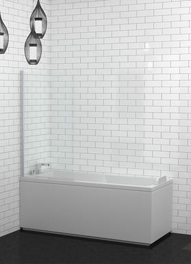 6581 5MM-Standard White Square Top Shower Screen