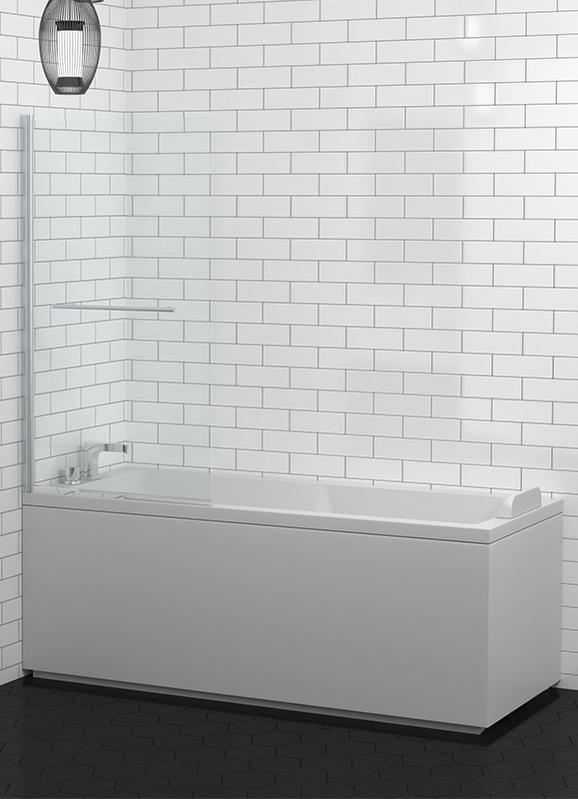 6581B With Tower Bar 5MM-Standard Square Top Shower Screen