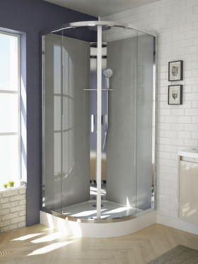 8552111603 5mm Transparent Tempered Glass Hinge Door Curved Shower Room
