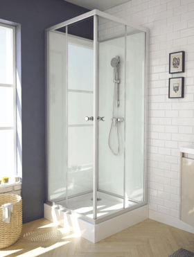 8612 Aluminum Painted In Silver Grey Profile Finish Square Shower Room