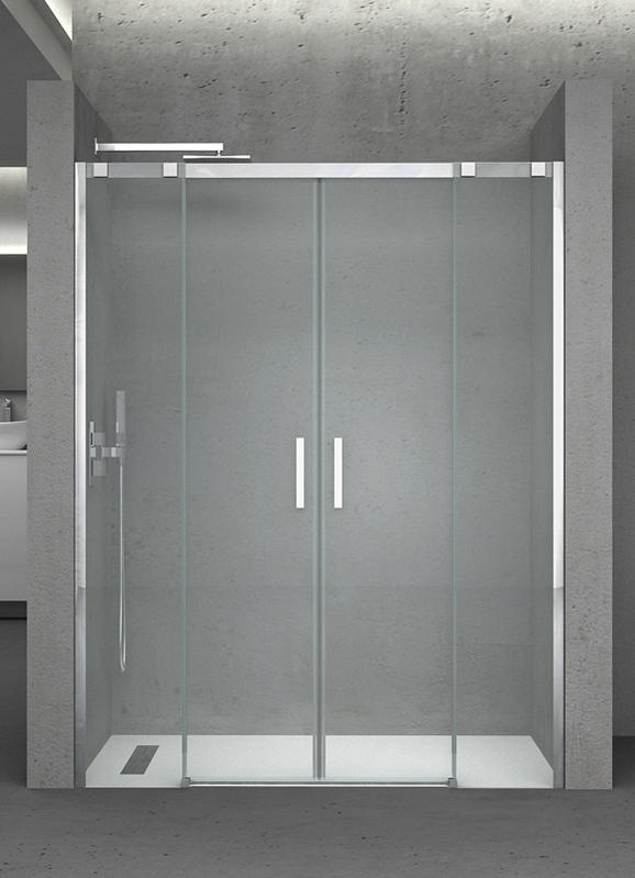 Transparent Glass Double Sliding Shower Door