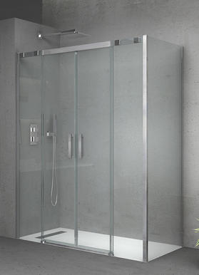 Sliding Double Shower Door With 1 Side Panel