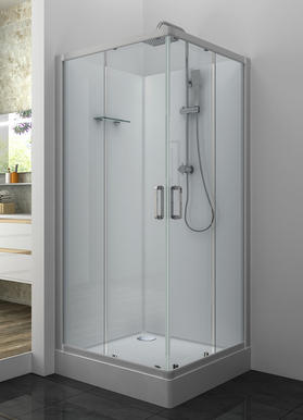 C80065 5mm Clear Tempered Fixed Glass Square Shower Room