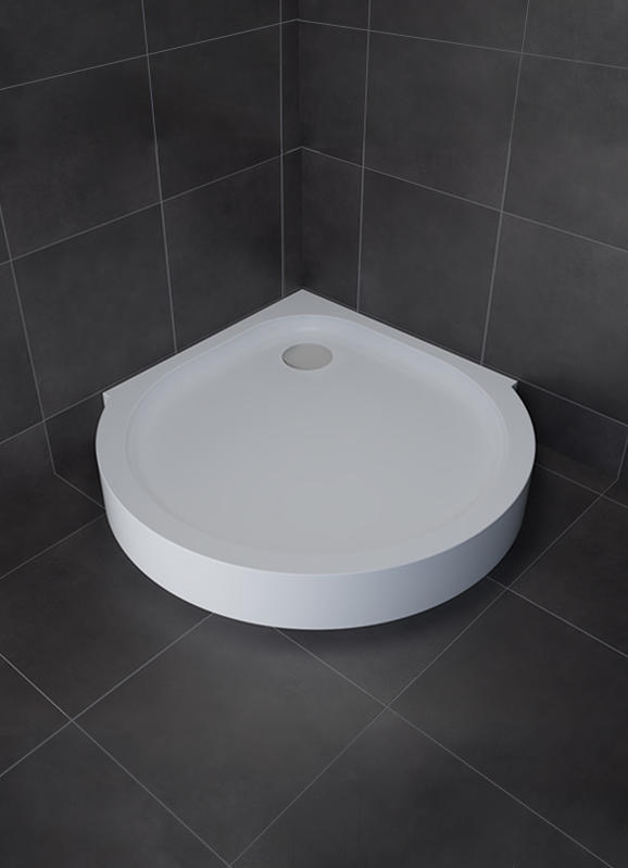 DP10507 93×95cm White ABS Curved Shape High Shower Tray