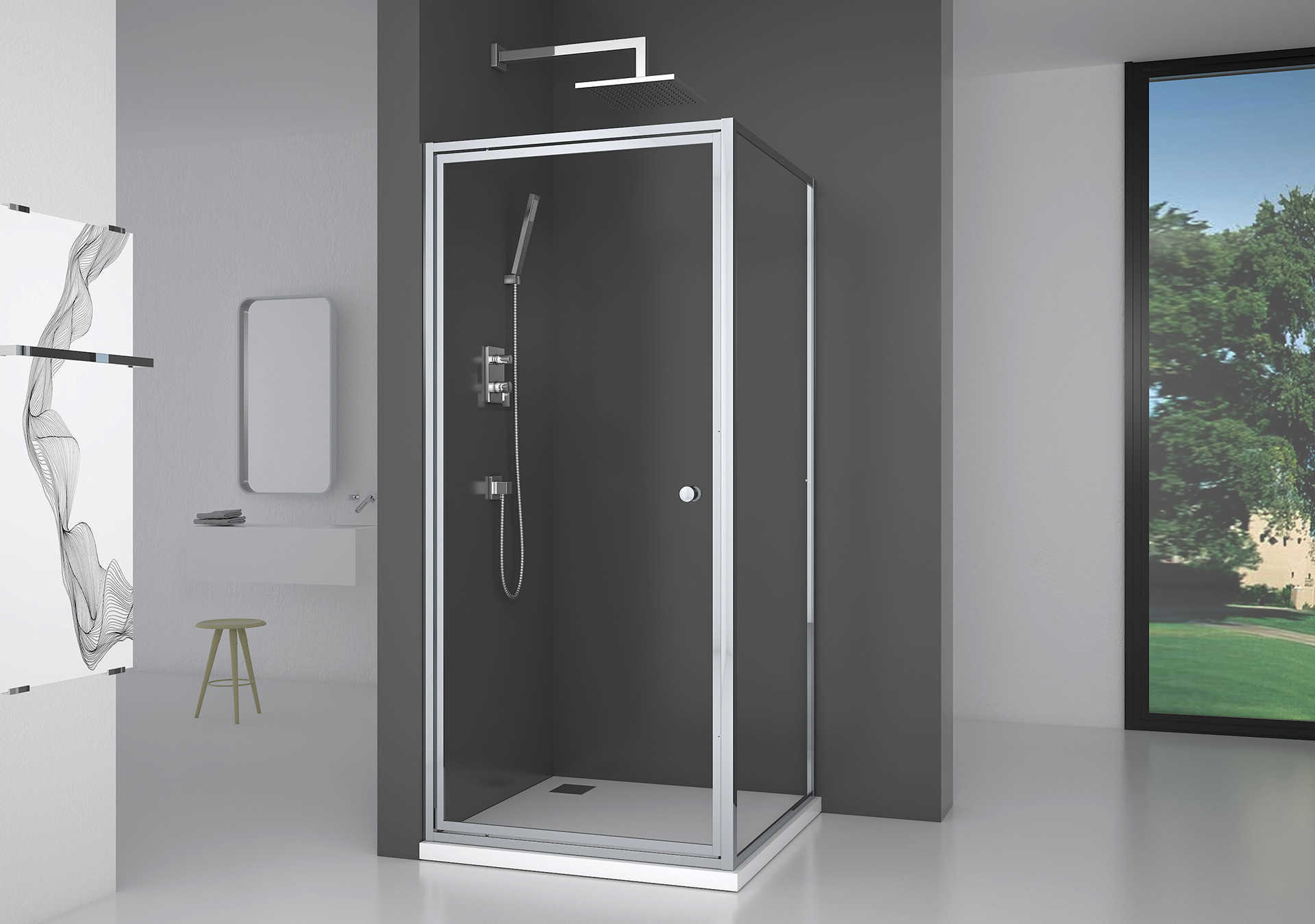 Are there any specific considerations for small bathrooms when choosing a shower enclosure?